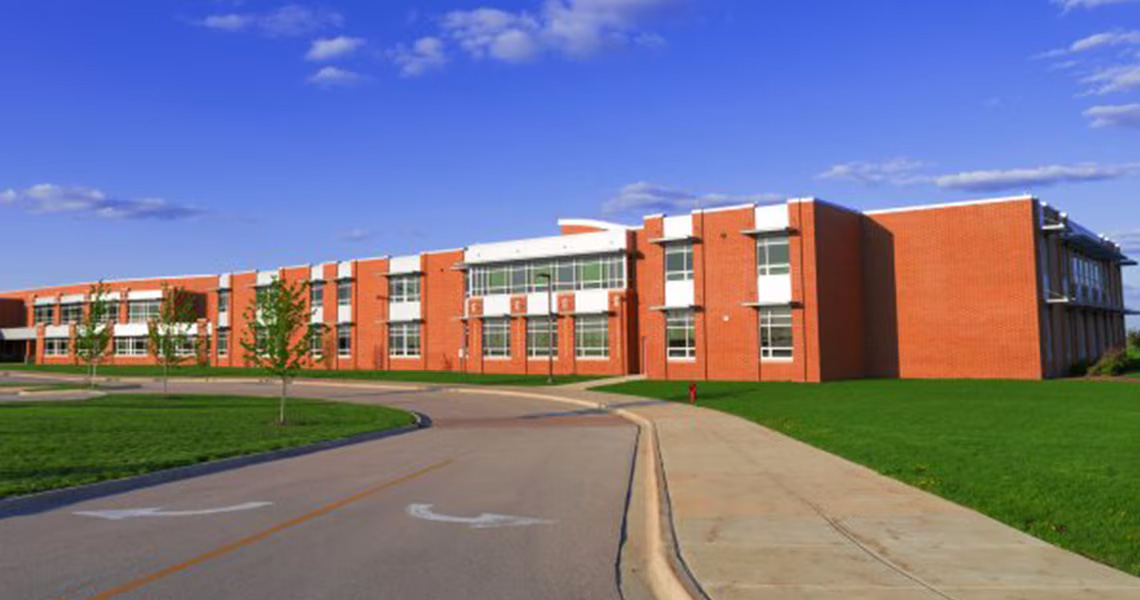 A road leading to a school building