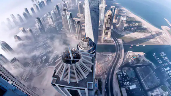 Ariel view of a city during the day