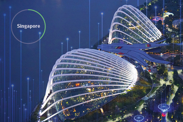 Aerial view of Gardens by the Bay in Singapore